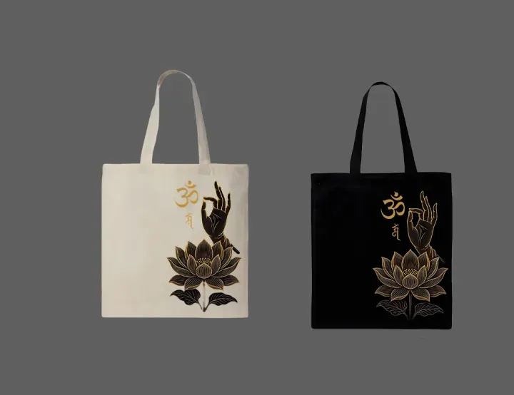 Golden Om Lotus Buddha Hand