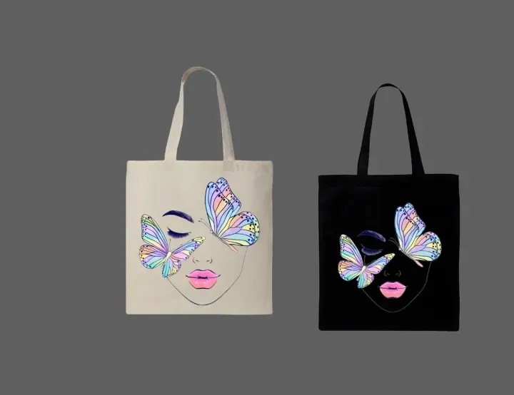 Minimalist Pastel Butterfly Face Line