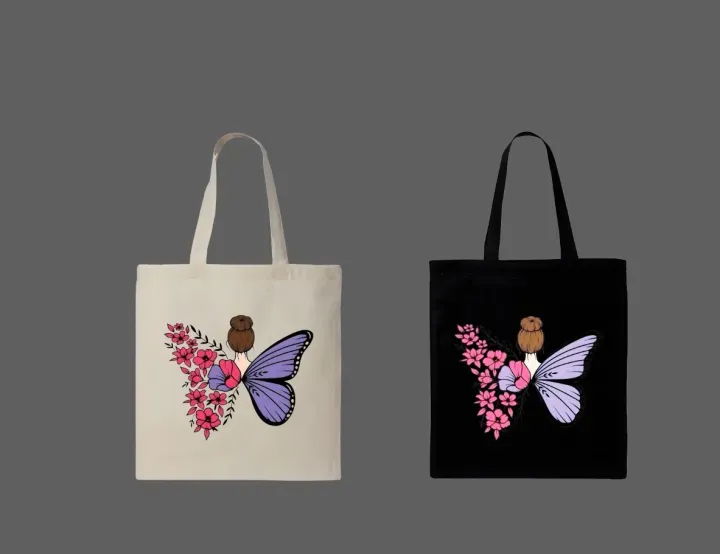 Minimalist Floral Fairy Butterfly Girl