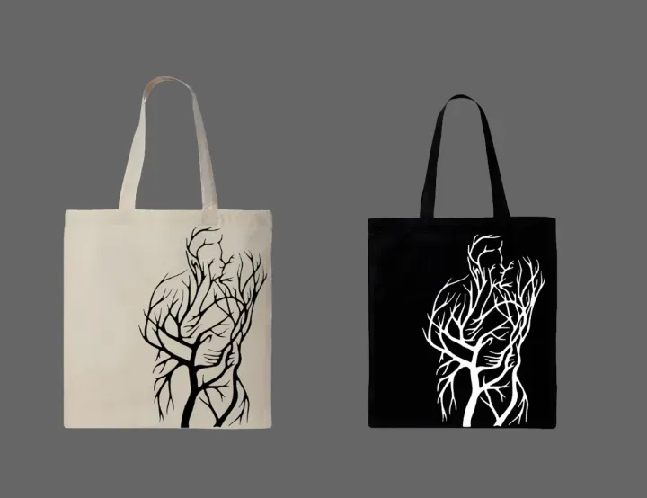 Tree of Life Printed Cotton Tote Bag – Minimalist Nature Design Printed